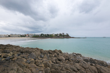Fototapeta na wymiar Dinard on a clouded day, France, Brittany, Europe