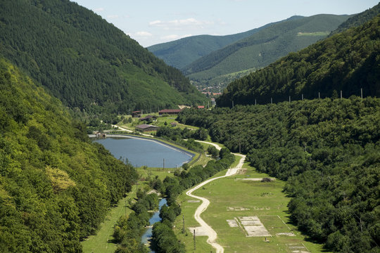 View from  Gura Raului dam, in Sibiu county, Romania