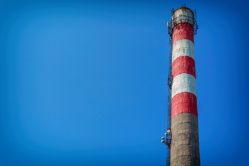 chimney on blue sky