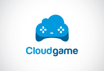 Cloud Game Logo Template Design Vector, Emblem, Design Concept, Creative Symbol, Icon