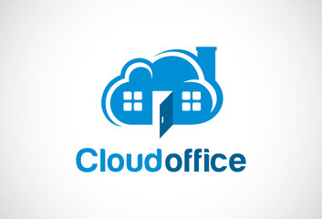 Cloud Office Logo Template Design Vector, Emblem, Design Concept, Creative Symbol, Icon