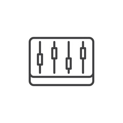 Mixer, levels line icon, outline vector sign, linear style pictogram isolated on white. Symbol, logo illustration. Editable stroke. Pixel perfect