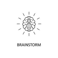 Brain, brainstorming, idea, creativity logo and icon. Vector