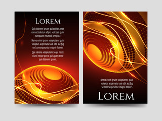 Abstract brochure flyers template with light sphere, vector illustration