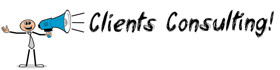 Clints Consulting! / Mann mit Megafon