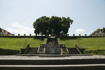 Park of Baron von Brukenthal Palace in Avrig, Transylvania