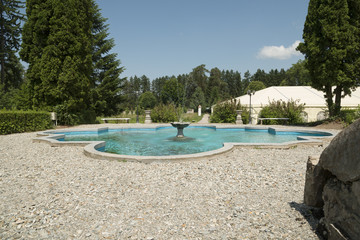Park of Baron von Brukenthal Palace in Avrig, Transylvania