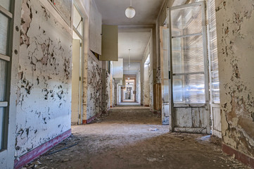 corridor of an abandoned building