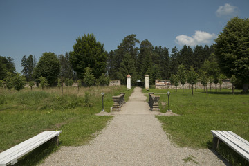 Park of Baron von Brukenthal Palace in Avrig, Transylvania
