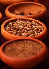 Spices in clay pots