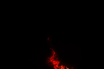 Fire Texture With Motion Blur Effect Over Black Background