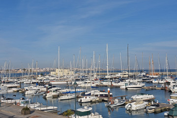 Harbor in the coastal town of Cascais in Portugal,