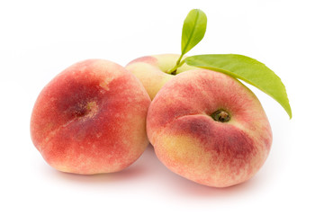 Peach. Fruit with isolated on white background.