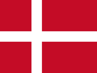 Obraz premium Danish flag, flat layout, vector illustration