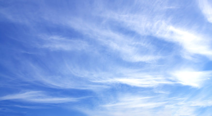 Naklejka na ściany i meble Blue sky white clouds fresh air