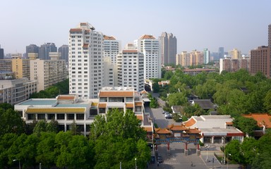 Fototapeta na wymiar Modern apartment buildings in China, Beijing