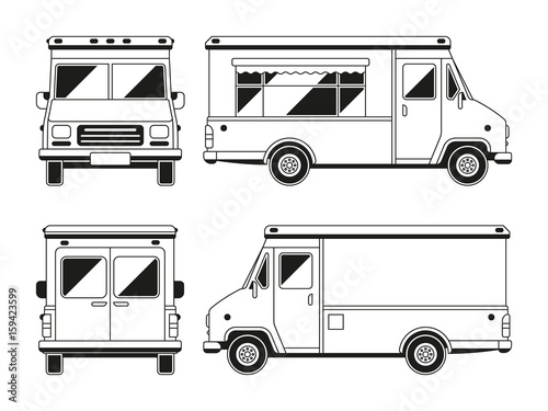 Food Truck Outline Drawing