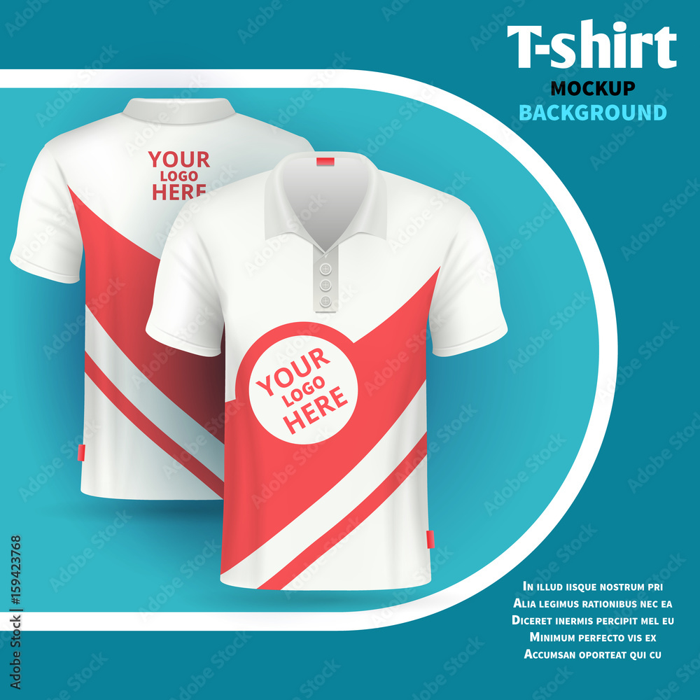 Sticker mens t-shirt vector mockup advertising concept