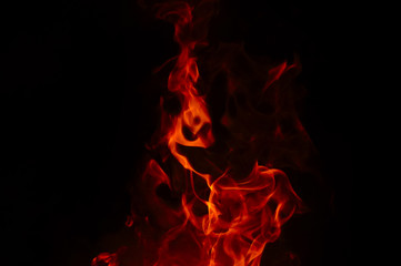 Fire Texture With Motion Blur Effect Over Black Background