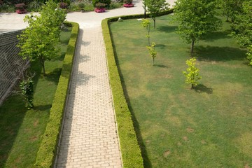 Fototapeta premium An asian garden from above