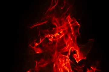 Fire Texture With Motion Blur Effect Over Black Background