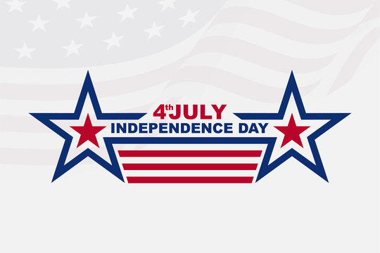 Clean flat american independence day background, for greeting card and wallpaper with star