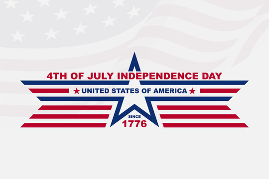 Clean flat american independence day background, for greeting card and wallpaper