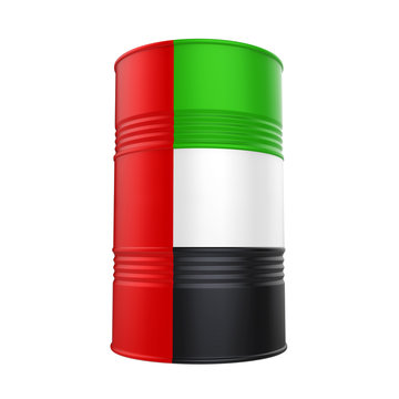 United Arab Emirates Flag Oil Barrel