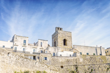 Fototapeta na wymiar Medieval castle and walls in Otranto, Italy
