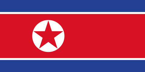 North Korean flag, flat layout, vector illustration - 159426160