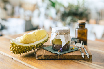 Durian and sticky rice,Thai dessert
