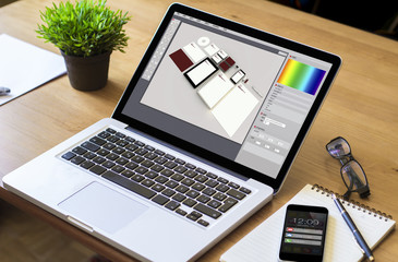 Fototapeta premium desktop laptop branding design