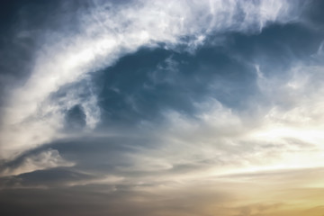 Dramatic of sunset sky and clouds.