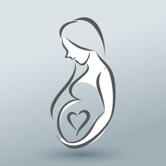 Simple Illustration of Pregnant Woman : Vector Illustration