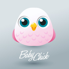 Cute Baby Chick : Vector Illustration