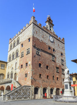Palazzo Pretorio has dominated Piazza del Comune in Prato, Tuskany, Italy. It was built as a prison but  in the eighteenth century, it has became administrative offices of 
 Grand Duchy of Tuscany
