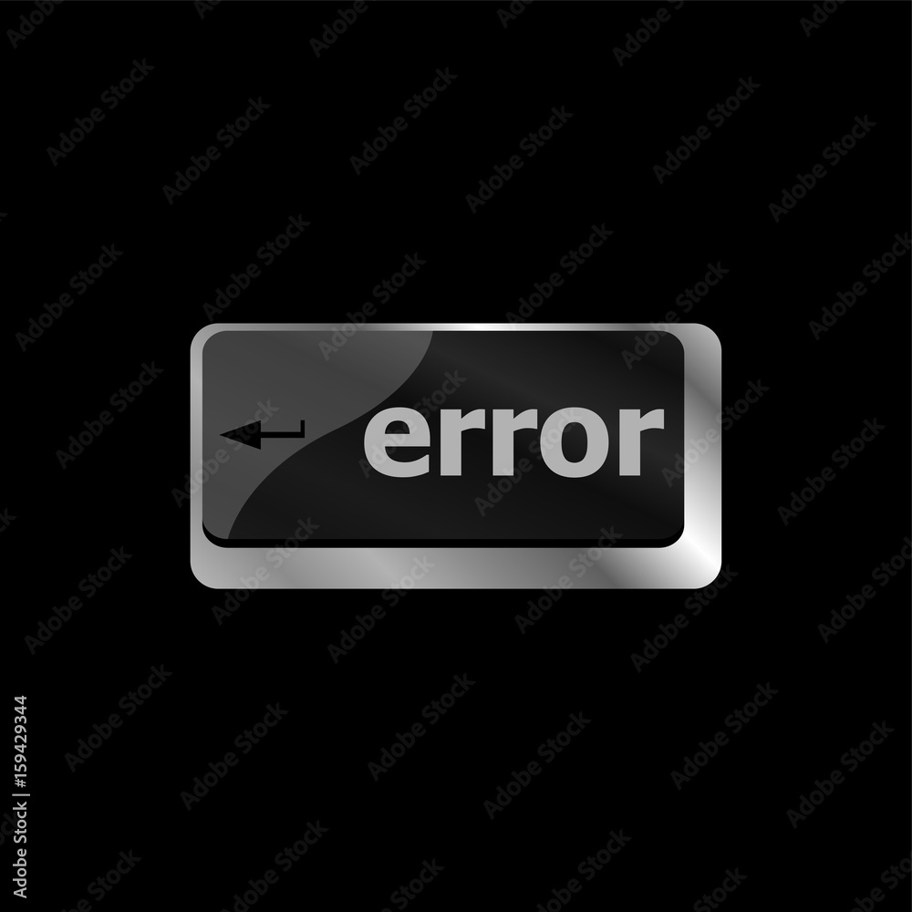 Poster error keyboard keys button close-up, internet concept