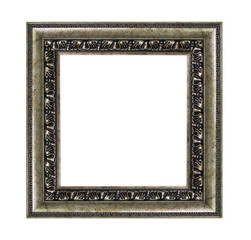 silver vintage picture and Grunge photo frame isolated on white background