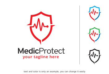 Medic Protect Logo Template Design Vector, Emblem, Design Concept, Creative Symbol, Icon