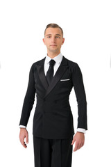 Confident attractive young man in tuxedo