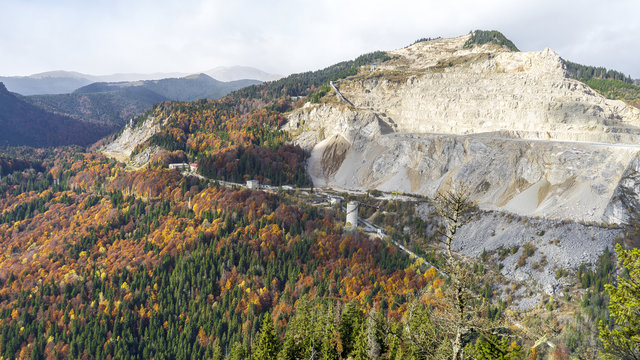 View of Lespezi  stone quarry, Romania
