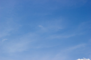 Transparent blue sky with clouds and atmospheric afternoon.