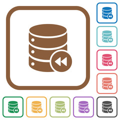 Database macro fast backward simple icons