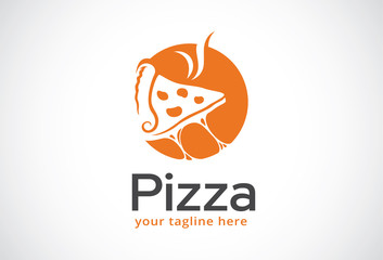 Pizza Logo Template Design Vector, Emblem, Design Concept, Creative Symbol, Icon