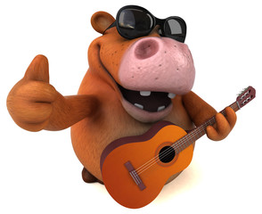 Naklejka premium Fun cow - 3D Illustration