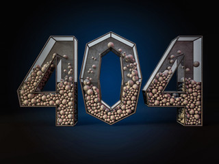 Error 404. Page not found. 3D rendering