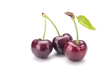 Cherries isolated on white