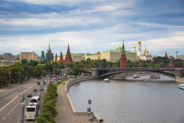 Obraz premium View of Moscow from a bird's eye view.