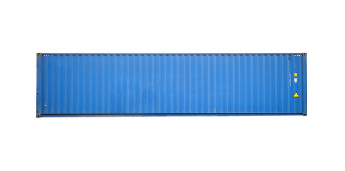 Industrial container blue color for shipping at port