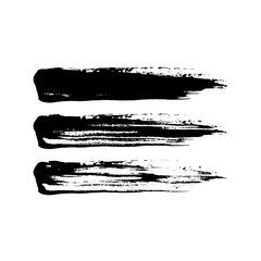 Grunge paint brush stroke set.